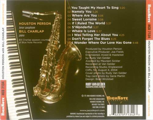 Houston Person with Bill Charlap - You Taught My Heart To Sing (2006)