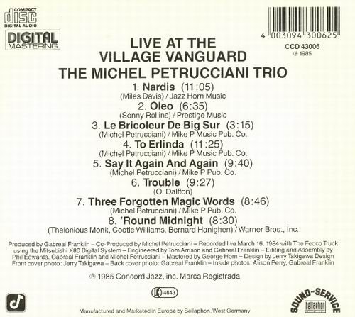 Michel Petrucciani Trio - Live at the Village Vanguard (1984)