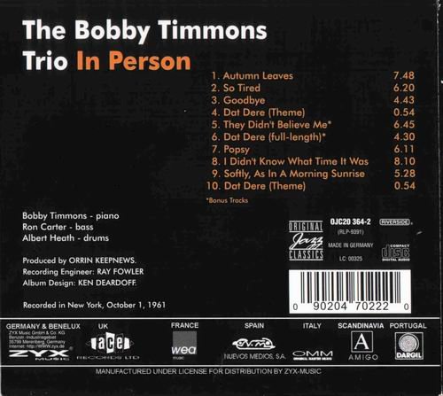 Bobby Timmons Trio - In Person (1961)