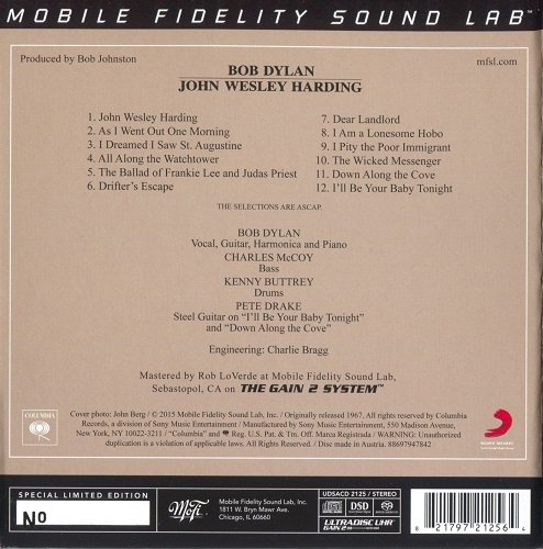 Bob Dylan - John Wesley Harding (1967) [2015 SACD MFSL Remaster]