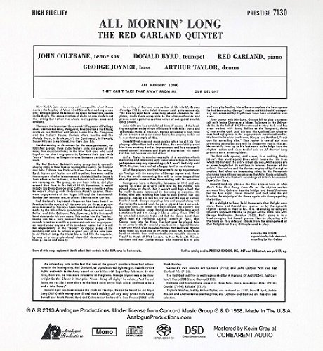 The Red Garland Quintet - All Mornin' Long (1958/2012) [SACD]
