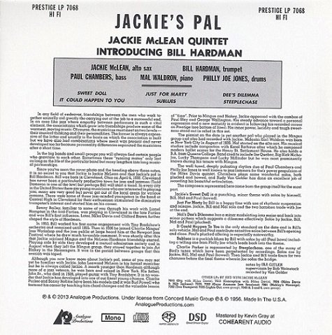 Jackie McLean Quintet - Jackie's Pal (1956) [2013 SACD]