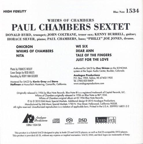 Paul Chambers - Whims Of Chambers (1957) [2010 SACD]