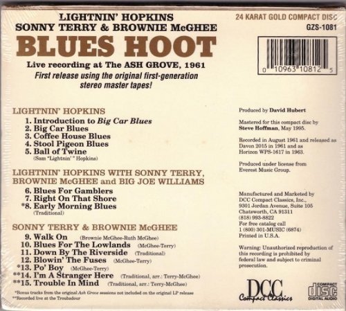 Lightnin' Hopkins, Brownie McGhee, Sonny Terry - Blues Hoot (1961) [1995]