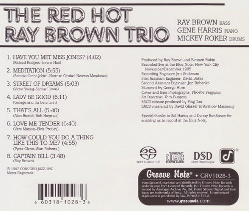 Ray Brown Trio ‎- The Red Hot Ray Brown Trio (1987) [2005 SACD]