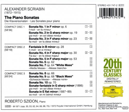 Roberto Szidon - Scriabin: Piano Sonatas (2014)