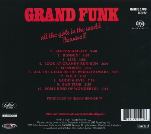 Grand Funk - All The Girls In The World Beware!!! (1974) [2017] CD-Rip