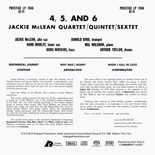 Jackie McLean - 4, 5 and 6 (1956) [2012 SACD]