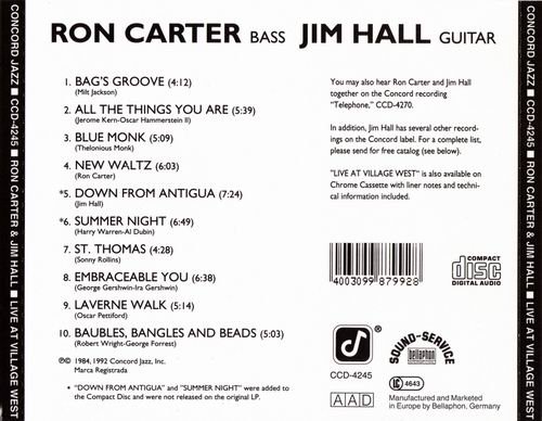 Ron Carter & Jim Hall - Live at Village West (1982)