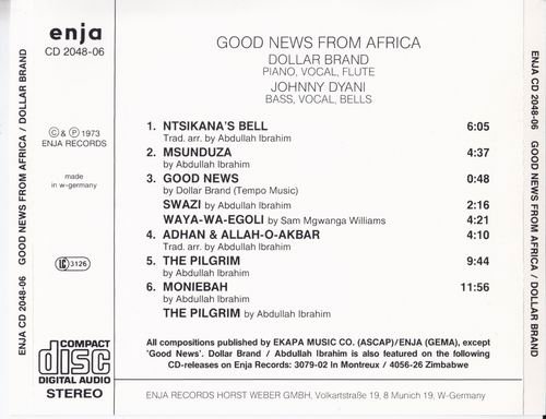 Abdullah Ibrahim & Johnny Dyani - Good News from Africa (1973)