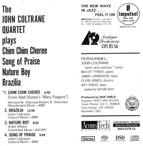 John Coltrane - The John Coltrane Quartet Plays (1965) [2012 SACD]