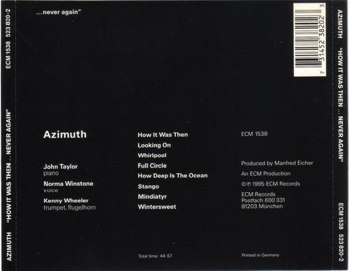 Azimuth -  How it Was Then... Never Again (1995)