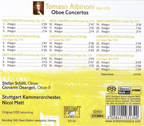 Nicol Matt - Albinoni: Oboe Concertos from Opp. 7 & 9 (2008) [SACD]