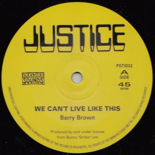 Barry Brown - We Can't Live Like This Bw From Creation I Man There (1979/2017)