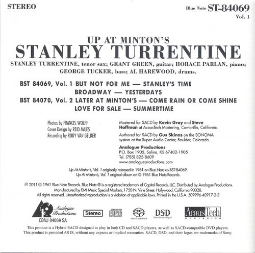 Stanley Turrentine - Up At Minton's (1961) [2011 SACD]