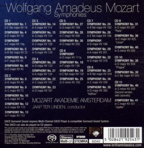 Jaap ter Linde, Mozart Akademie Amsterdam - Mozart Symphonies Boxset (2005)