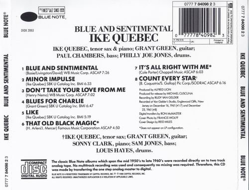 Ike Quebec - Blue and sentimental (1961)