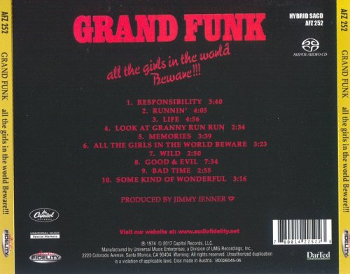 Grand Funk - All The Girls In The World Beware!!! (1974) [Hybrid SACD 2017] PS3 ISO + HDTracks