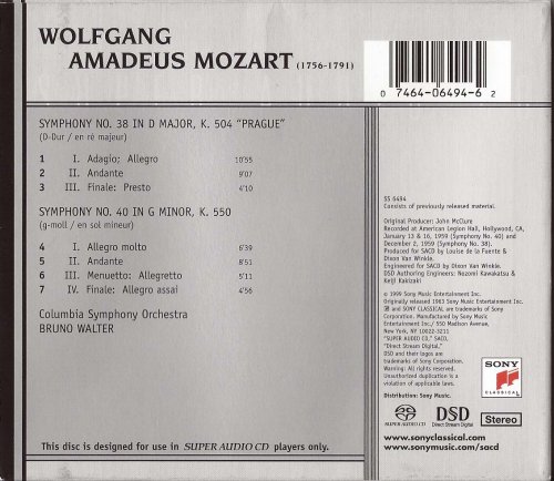 Bruno Walter - Mozart: Symphony No. 38, 40 (1959) [1999 SACD]