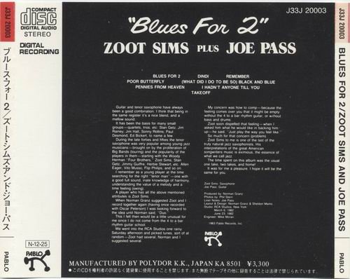 Zoot Sims And Joe Pass - Blues For Two (1983)