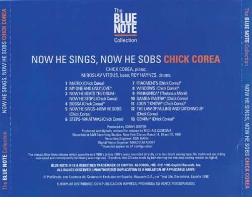 Chick Corea - Now He Sings, Now He Sobs (1968) [1998 The Blue Note Collection]