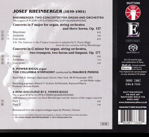 E. Power Biggs - Rheinberger: Two Concertos for Organ & Orchestra (1973) [2017 SACD]