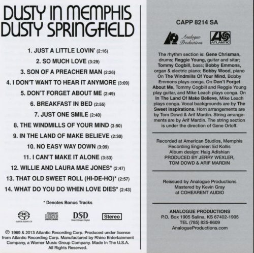 Dusty Springfield - Dusty in Memphis (1969) [2013 SACD]