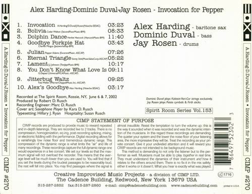 Alex Harding - Invocation For Pepper (2002)