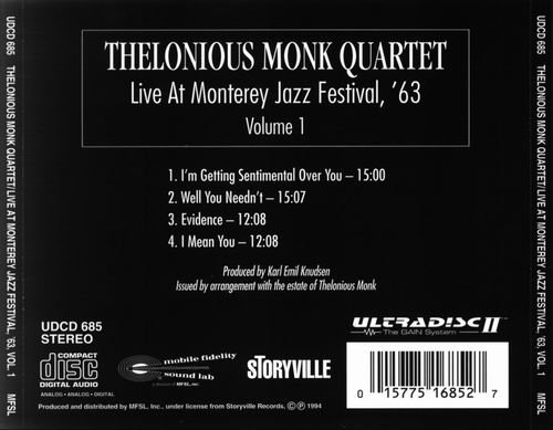 Thelonious Monk - Live At Monterey Jazz Festival '63 Vol.1 (1963)