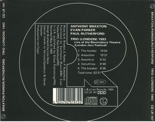 Anthony Braxton - Trio (London) 1993