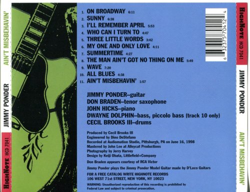    Jimmy Ponder - Ain't Misbehavin' (1998), FLAC