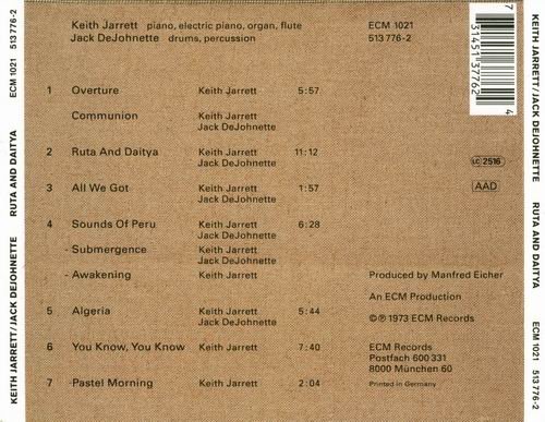 Keith Jarrett, Jack DeJohnette - Ruta And Daitya (1973)