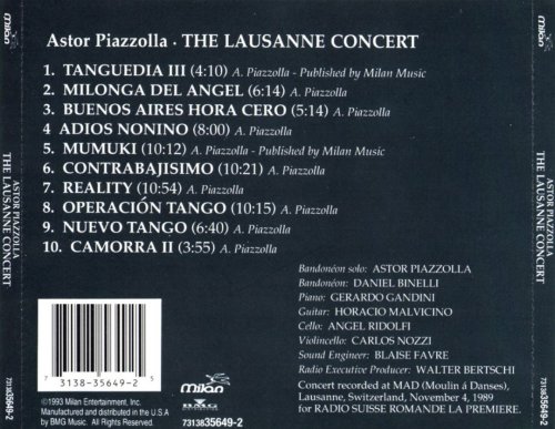 Astor Piazzolla - The Lausanne Concert (1989)