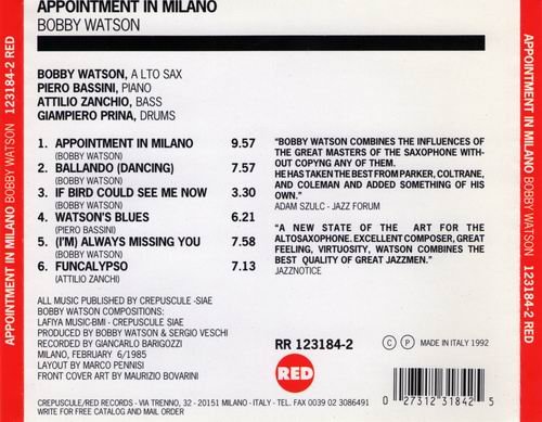 Bobby Watson - Appointment in Milano (1992) Flac+Mp3