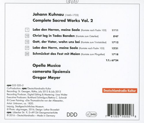 Opella Musica, camerata lipsiensis & Gregor Meyer - Kuhnau: Complete Sacred Works Vol. 2 (2017)