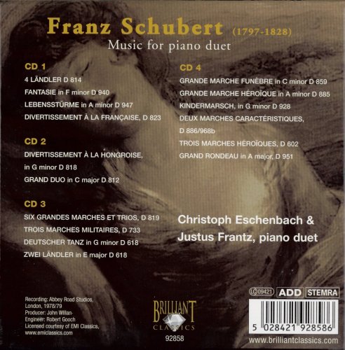 Christoph Eschenbach, Justus Frantz - Schubert: Music for Piano Duet (4 CD BOX) (2006)