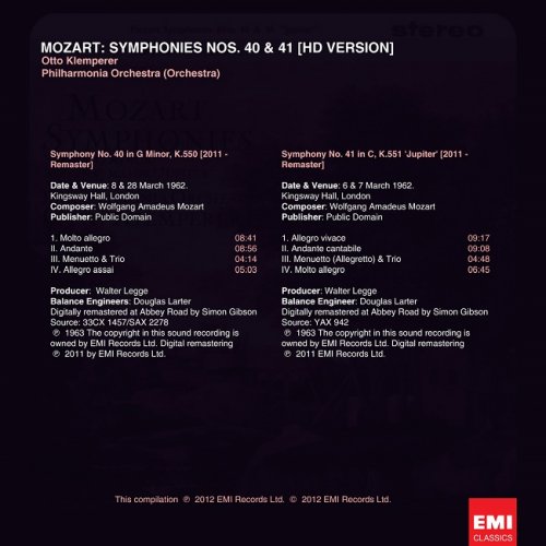 Philharmonia Orchestra, Otto Klemperer - Mozart: Symphonies Nos.40 & 41 (2012) [HDTracks]