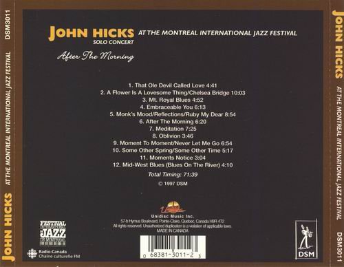 John Hicks - After The Morning-At The Montreal International Jazz Festival (1997) CD Rip