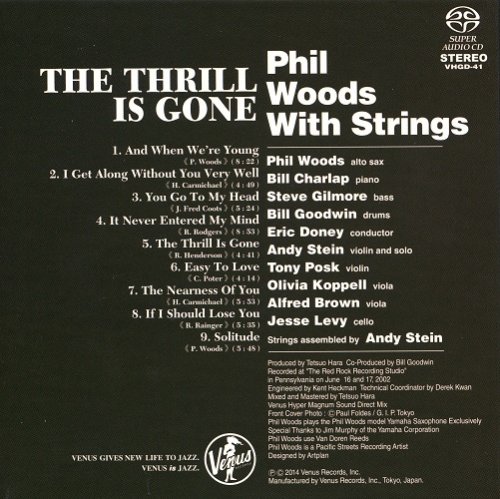 Phil Woods with Strings - The Thrill is Gone (2003) [2014 SACD]