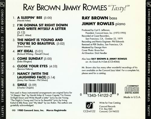 Ray Brown, Jimmy Rowles - Tasty (1980) CD Rip