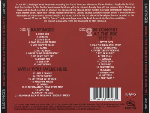 Badfinger - Badfinger / Wish You Were Here / In Concert At The BBC, 1972-3 (Deluxe 2CD) (2013)