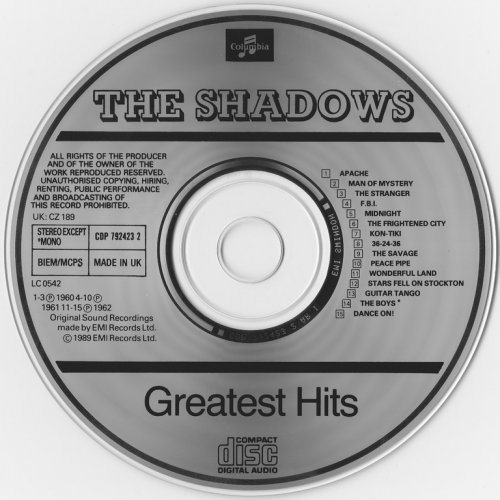 The Shadows - The Shadows' Greatest Hits (1963) {1989, Reissue}