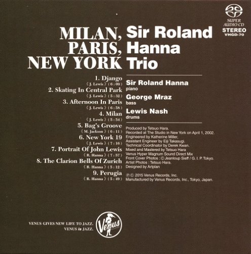 Sir Roland Hanna Trio - Milan, Paris, New York (2002) [2015 SACD]