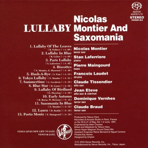 Nicolas Montier and Saxomania - Lullaby (1991) [2015 SACD]