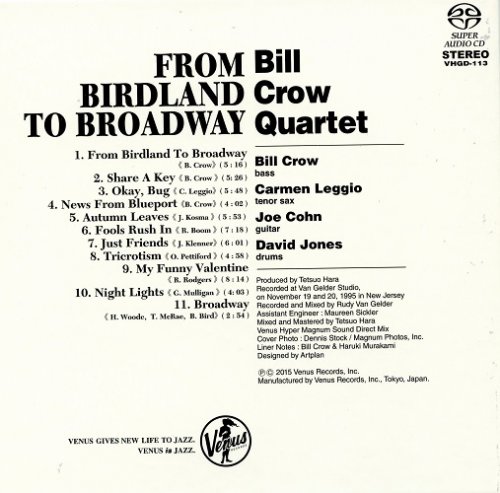 Bill Crow Quartet - From Birdland To Broadway (1996) [2015 SACD]
