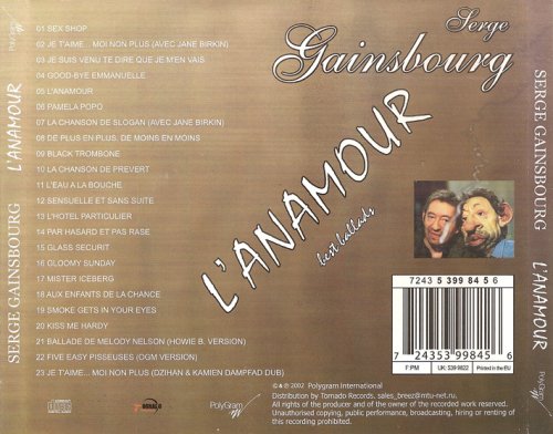 Serge Gainsbourg - L'anamour: Best Ballads (2002)