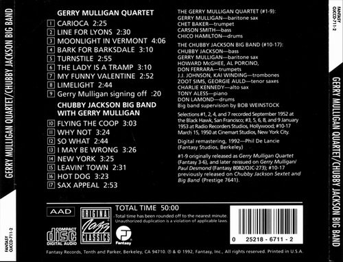 Gerry Mulligan Quartet & Chubby Jackson Big Band (1950-53)