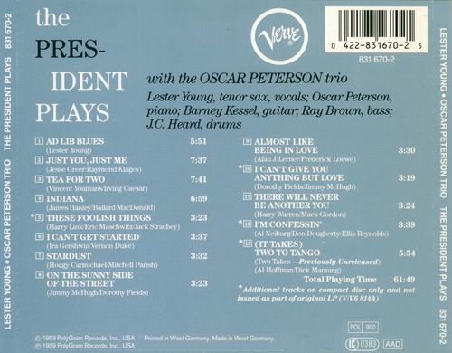 Lester Young - The President Plays With The Oscar Peterson Trio (1959)