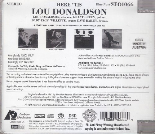 Lou Donaldson - Here 'Tis (1961) [2010 SACD]
