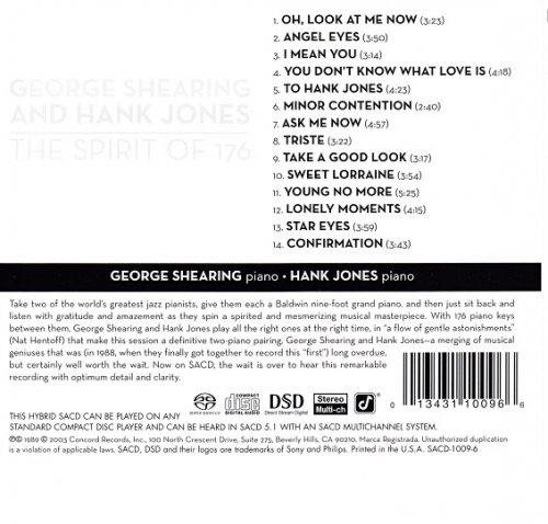 George Shearing And Hank Jones - The Spirit Of 176 (1989) [2003 SACD]